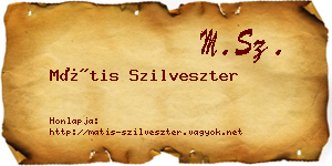Mátis Szilveszter névjegykártya