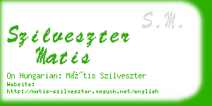 szilveszter matis business card